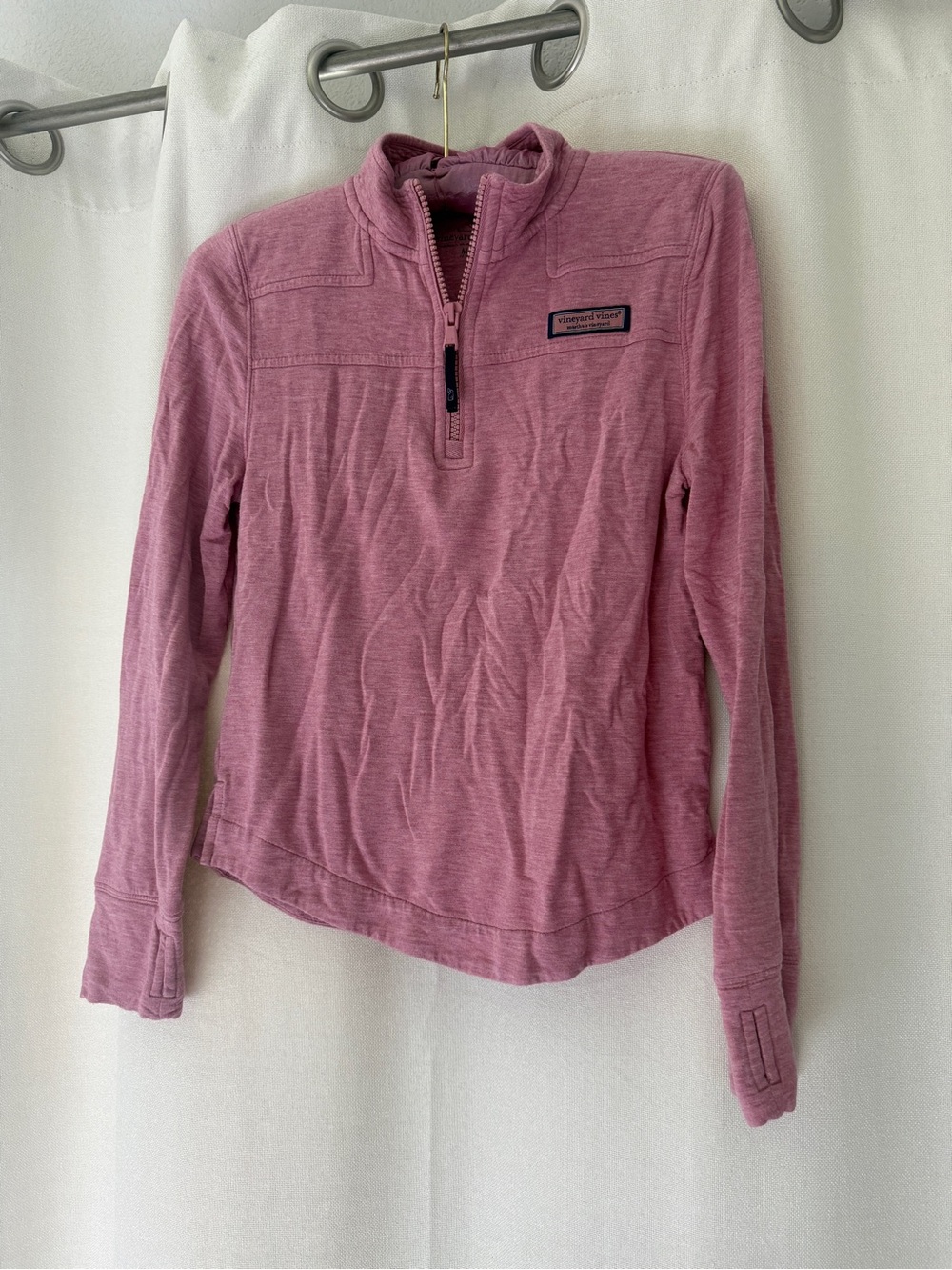 Vineyard Vines Girls Pink Half-Zip Turtleneck Pullover